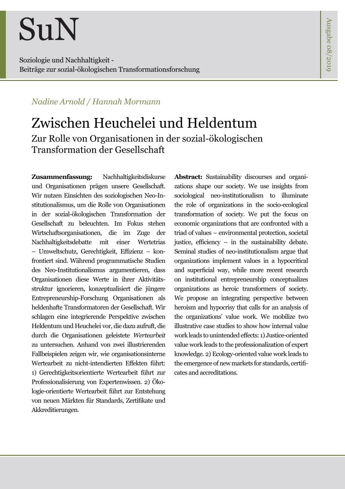 Titelbild Ausgabe "Zwischen Heuchelei und Heldentum"