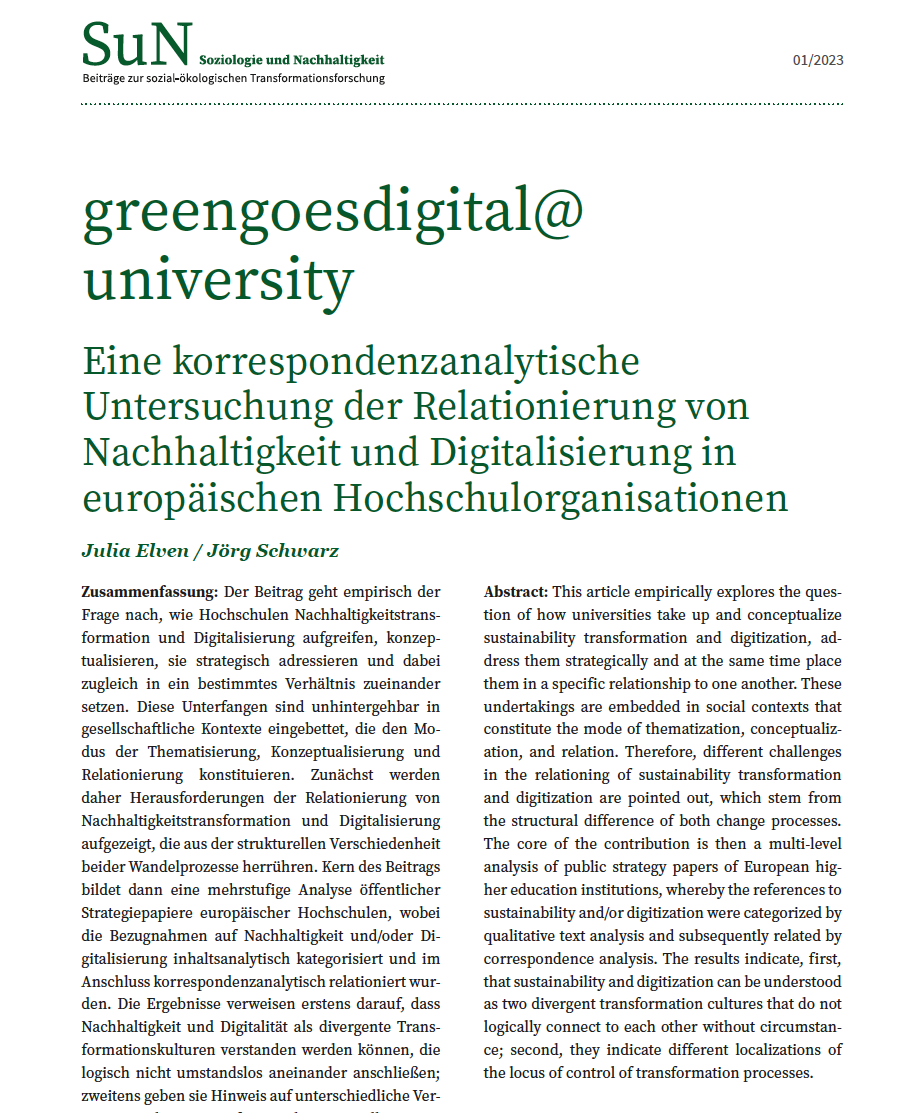 Titelseite des Beitrages