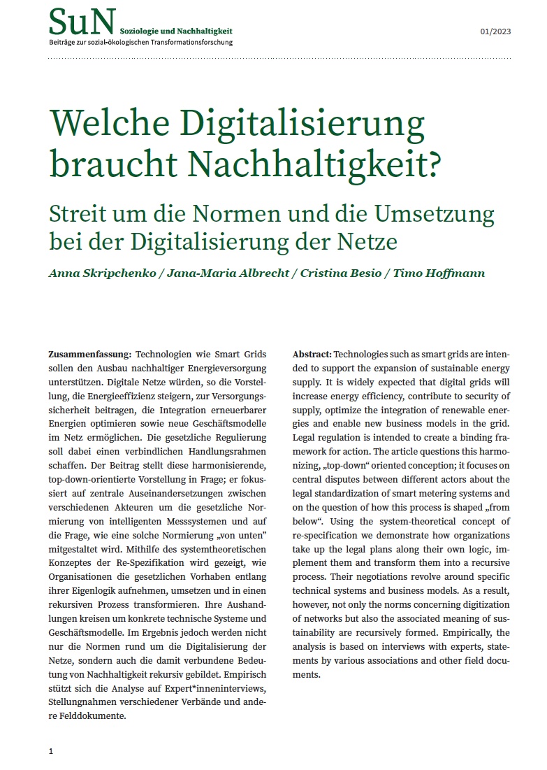 Titelseite des Beitrages