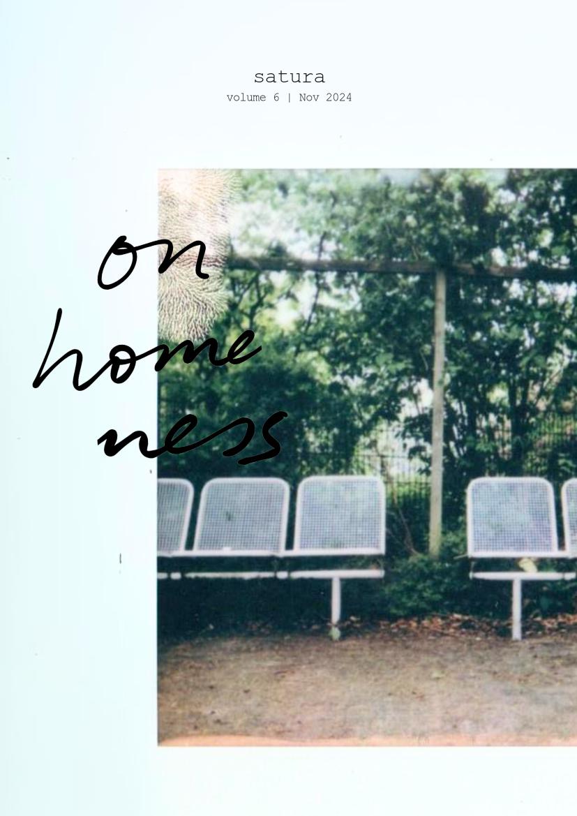 Cover image including a polaroid of benches in a green surrounding